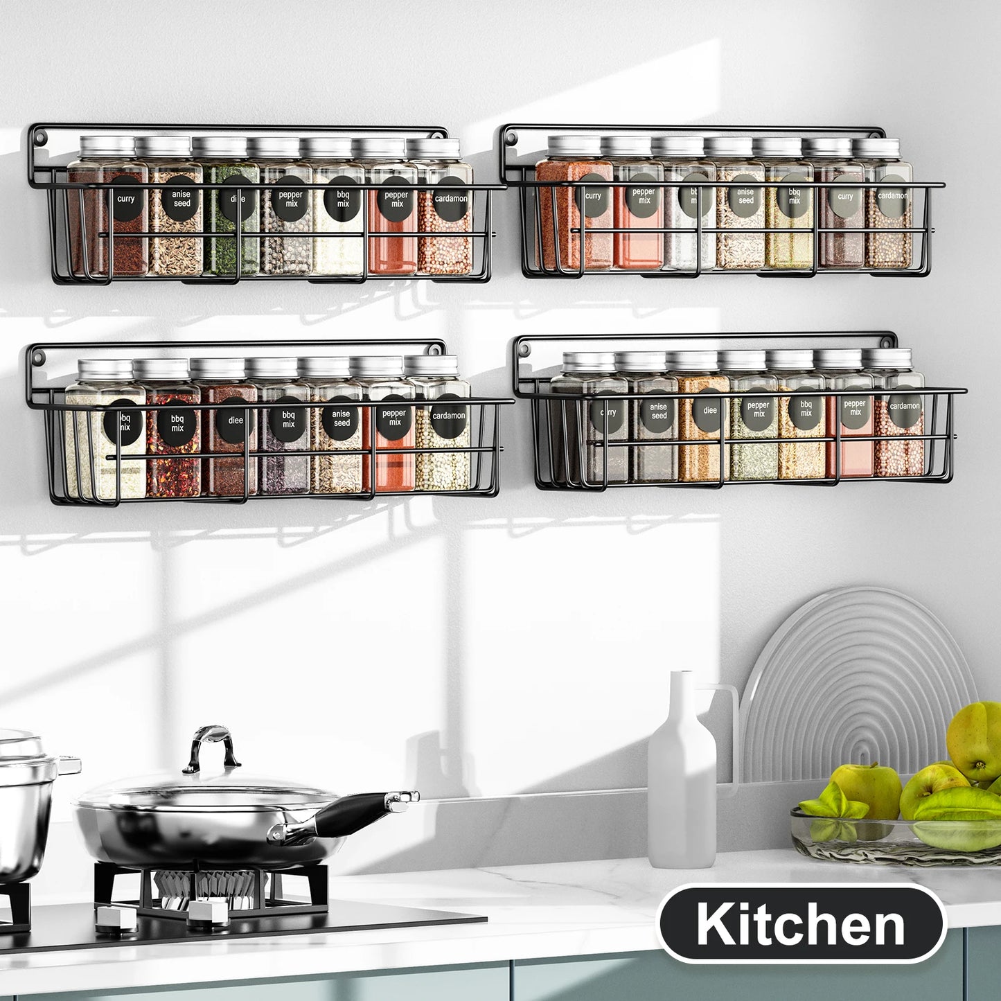 4 Pieces Kitchen Spice Organizers